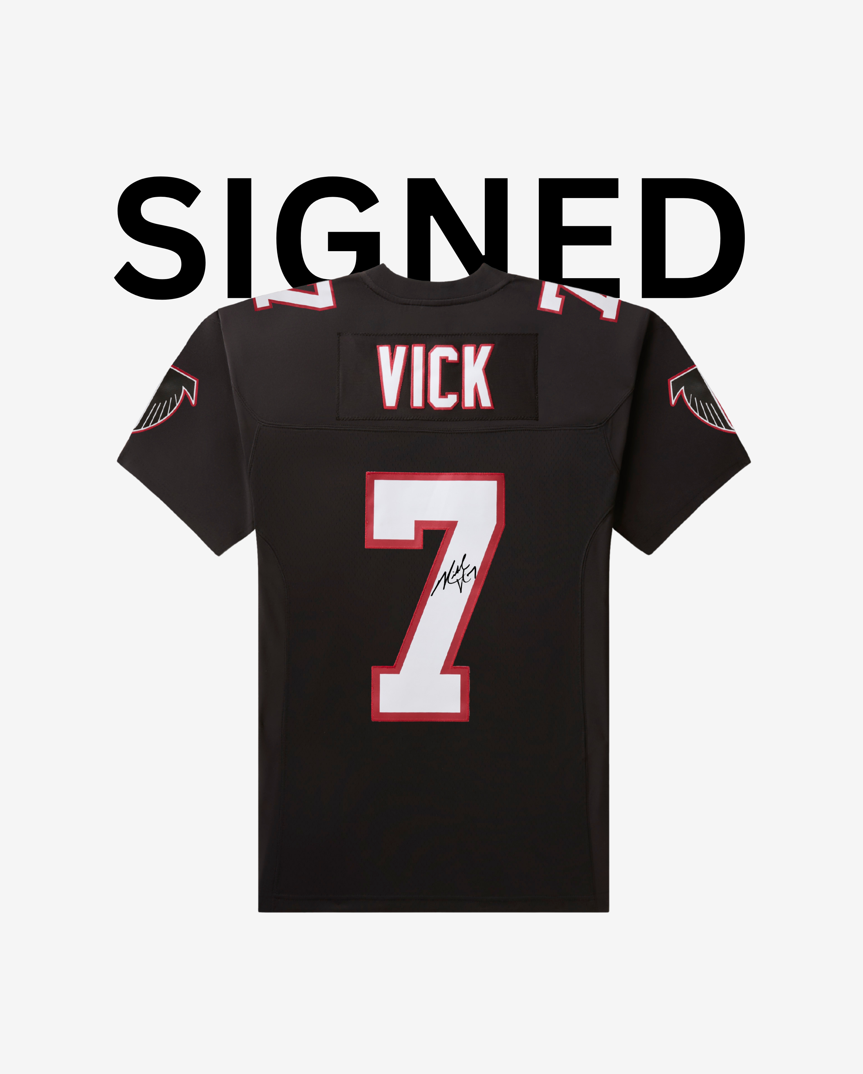 Signed Michael Vick 2002 Atlanta Falcons Black Throwback
