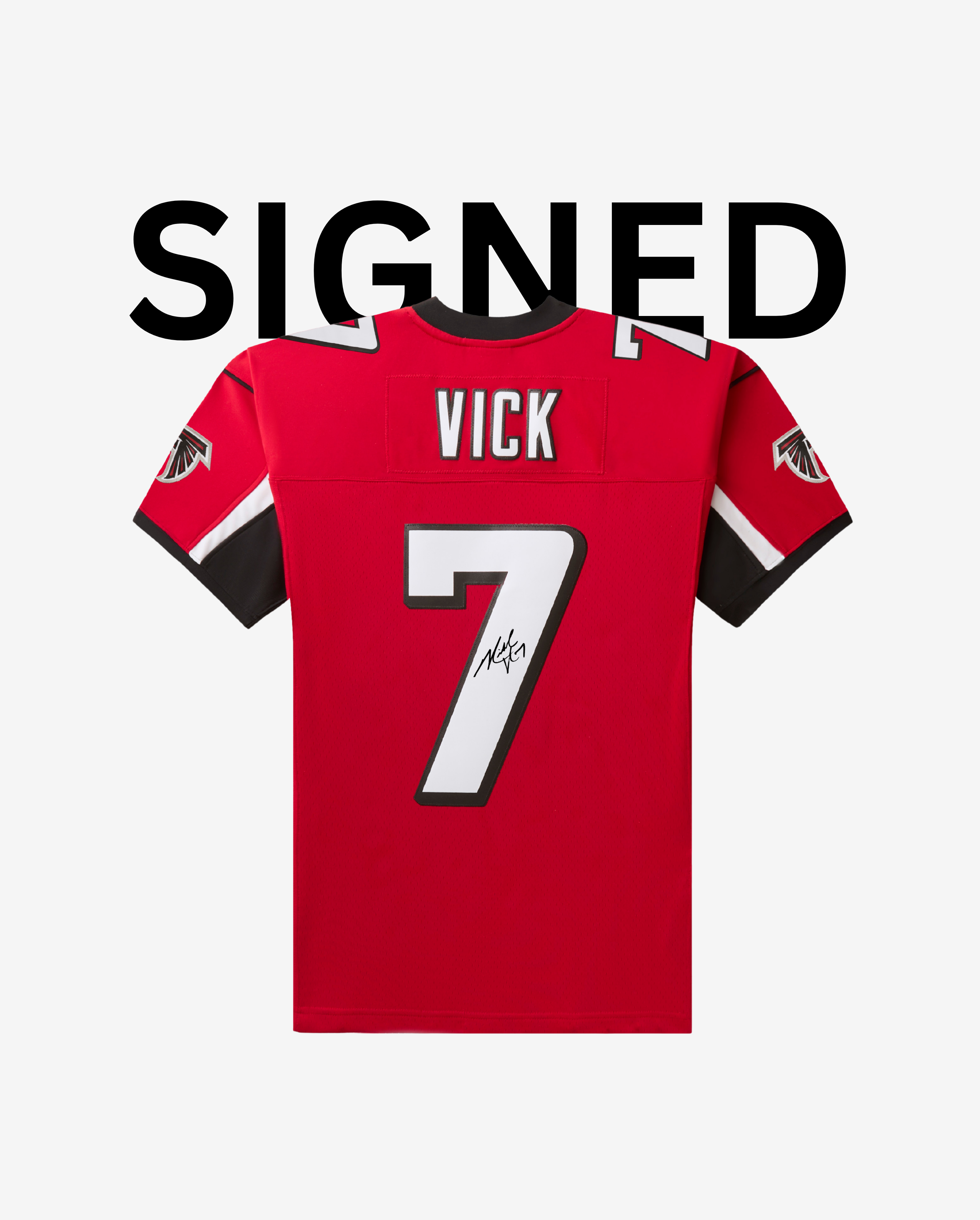 Signed Michael Vick 2003 Atlanta Falcons Red Throwback