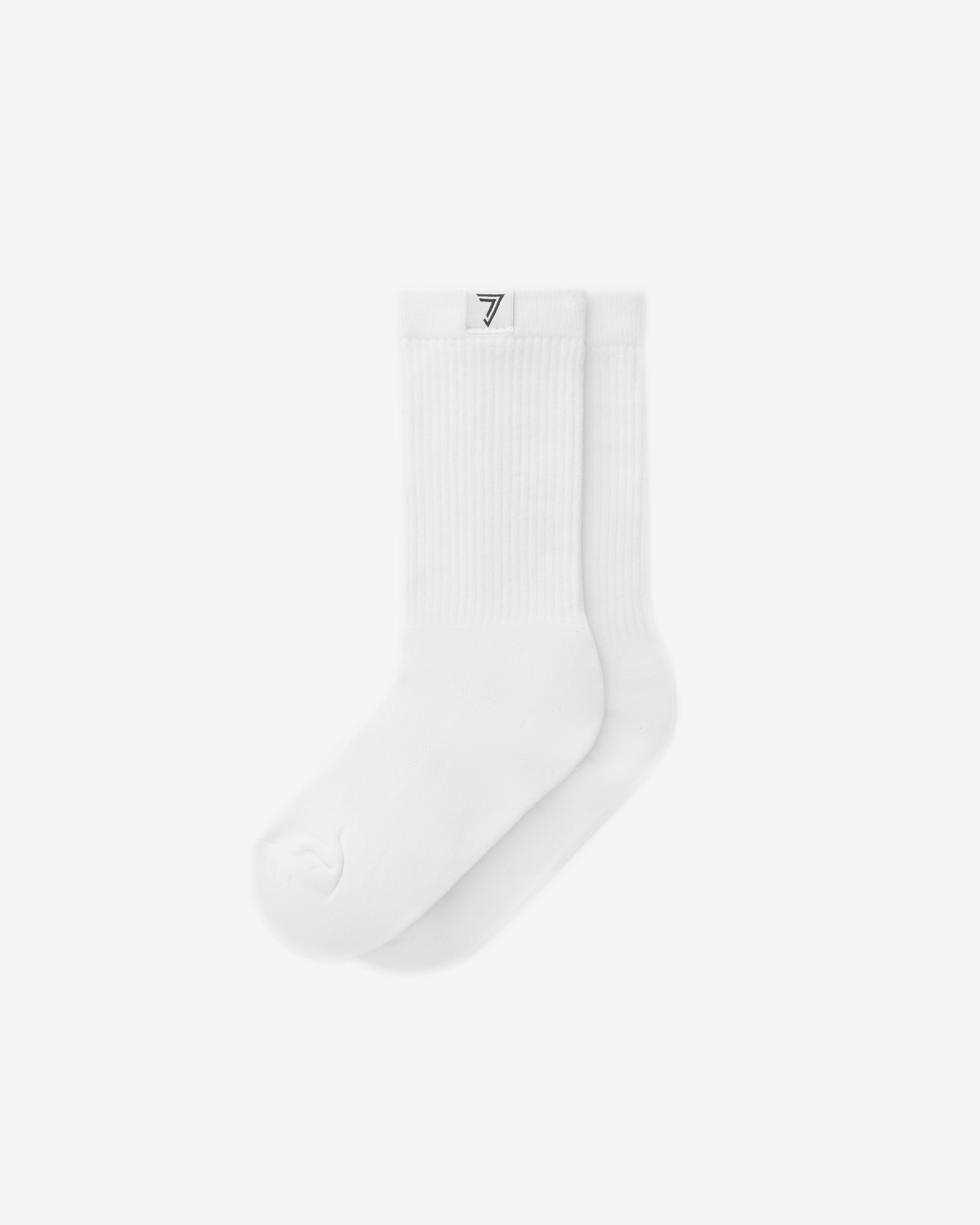 V7 Crew Socks - White