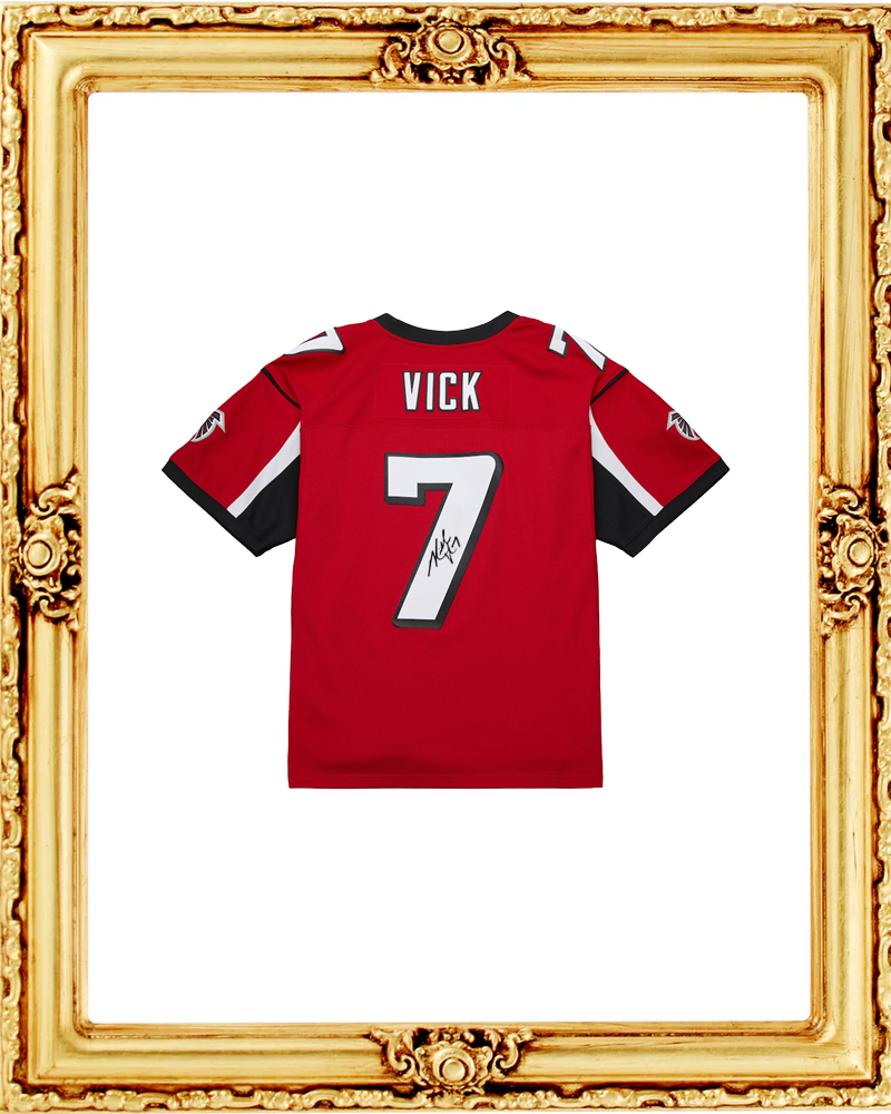 Signed Michael Vick 2003 Atlanta Falcons Red Throwback